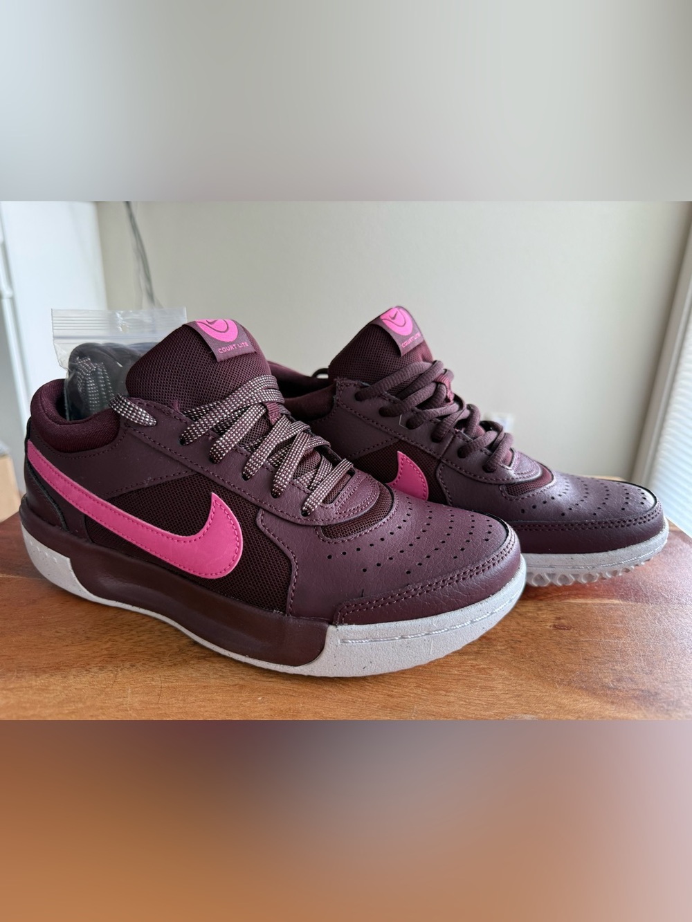 NikeCourt Zoom Lite 3 Premium Burgundy Crush Pinksicle Women US 5.5